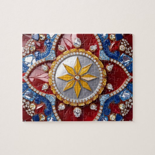 パズル抽象芸術モダンデザインコロンビア色 ジグソーパズル (横)