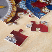 パズル抽象芸術モダンデザインコロンビア色 ジグソーパズル (側面)