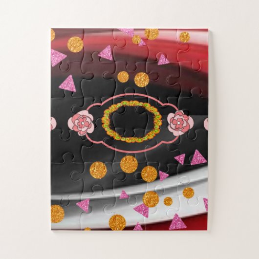 パズル抽象芸術赤白黒 ジグソーパズル (縦)