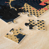 パズル抽象芸術:クリエイティブヴィンテージシームレス。 ジグソーパズル (側面)