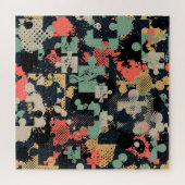 パズル抽象芸術:クリエイティブヴィンテージシームレス。 ジグソーパズル (横)