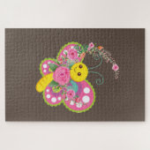 パズル挑戦的な茶色のフローラ ジグソーパズル (横)