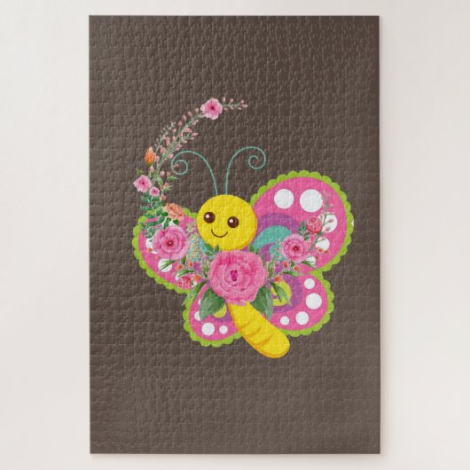 パズル挑戦的な茶色のフローラ ジグソーパズル (縦)