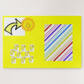 パズル挑戦的な黄色のアヒル太陽の矢印 ジグソーパズル (横)