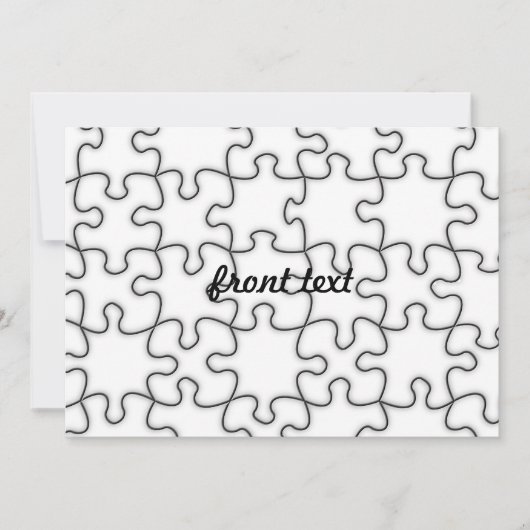 パズル柄（あなたの画像を追加） 招待状 (正面)