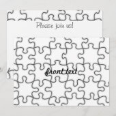 パズル柄（あなたの画像を追加） 招待状 (正面/裏面)