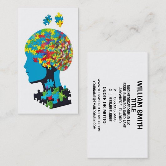 パズル片脳と骨折 名刺 (正面/裏面)