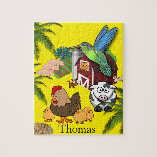 パズル牛チキンバードキッテン犬 ジグソーパズル (縦)