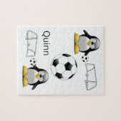 パズル白と黒のペンギンサッカー ジグソーパズル (横)