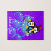 パズル白と黒ペンギンイエローダックス風呂 ジグソーパズル (横)