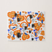 パズル白黒白鳥ハート星 ジグソーパズル (横)