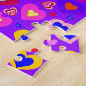 パズル紫カラフルハート ジグソーパズル (側面)