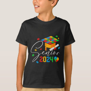 パズル自閉症シニア2024自閉症の卒業生 Tシャツ