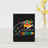 パズル自閉症シニア2025自閉症の卒業生 カード (黄色い花)