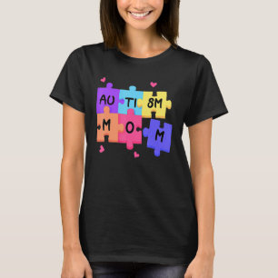 パズル自閉症ピース認識度自閉症サポートママW Tシャツ