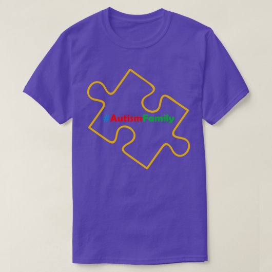 パズル自閉症先生特別教育ファミリーキン Tシャツ (デザイン正面)