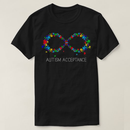 パズル自閉症意識神経多様性贈与インフィニティ Tシャツ (デザイン正面)
