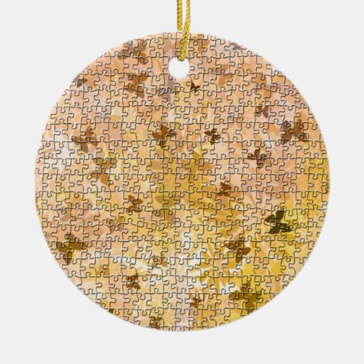 パズル蝶とデイジー – ブラウンズバイセイルラー セラミックオーナメント (正面)