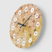 パズル蝶とデイジー-ブラウンズバイセイロール ラージ壁時計 (傾斜)