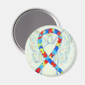 パズル認識度リボンエンジェルアートマグネット マグネット (正面/裏面)