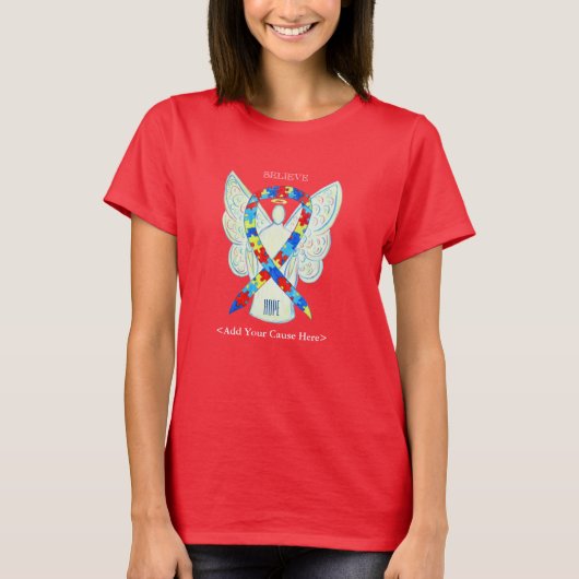 パズル認識度リボンエンジェルカスタムシャツ Tシャツ (正面)