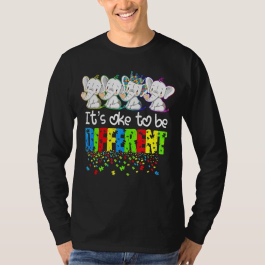 パズル象違う自閉症の阿波でいい Tシャツ (正面)