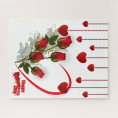 パズル赤いハートハッピーバレンタインデー ジグソーパズル (横)