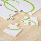 パズル赤と白の渦巻きフローラ花 ジグソーパズル (側面)