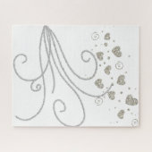 パズル金ゴールドハートシルバー ジグソーパズル (横)