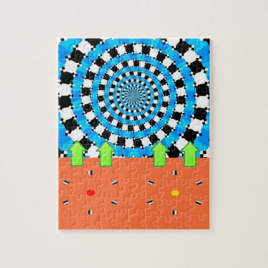 パズル青黒丸矢印 ジグソーパズル (縦)