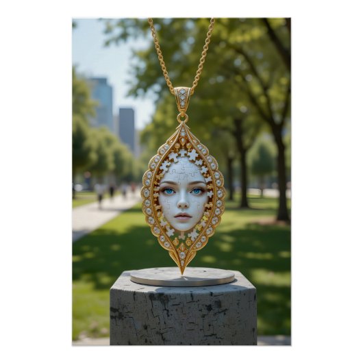 パズル顔ペンダント ポスター (正面)