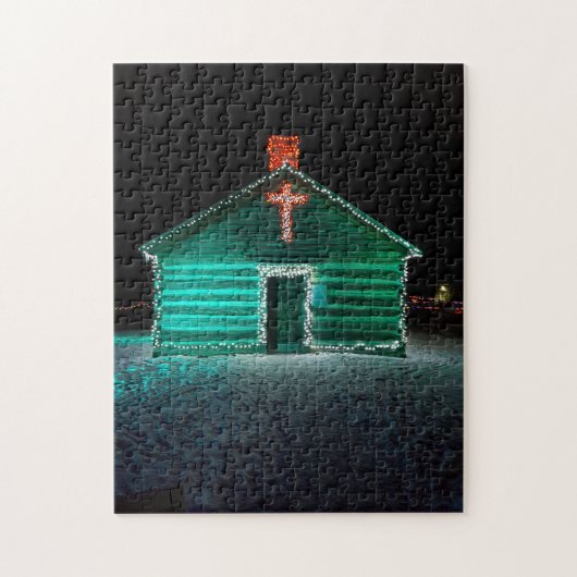 パズル飾 – ライト付き&クロス – クリスマス ジグソーパズル (縦)