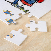 パズル魚釣りアリゲーターフィッシャーマンレインボー ジグソーパズル (側面)