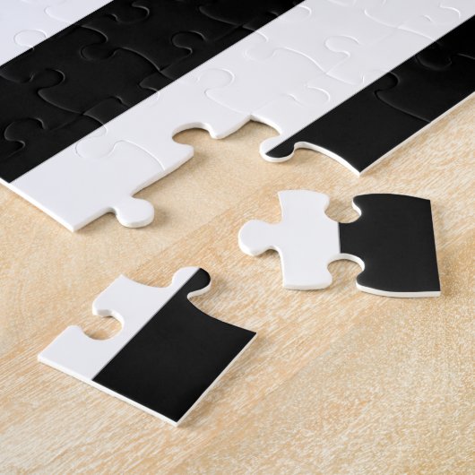 パズル鯨黒と白ストライプ ジグソーパズル (側面)