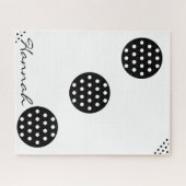 パズル黒と白のドット円形 ジグソーパズル (横)