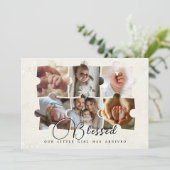 パズル6ベビー写真コラージュ出生情報 案内状 (スタンド正面)