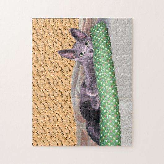 パズル – グレイ猫のおもちゃ (縦)