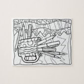 パズル-コップを着色のデザインの完全着色します ジグソーパズル (横)