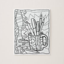 パズル-コップを着色のデザインの完全着色します