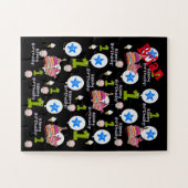 パズル、ハッピーファースト誕生日、#1誕生日ブラック ジグソーパズル (横)