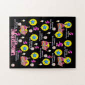 パズル、ハッピー5誕生日、#5ブラック ジグソーパズル (横)