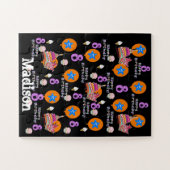 パズル、ハッピー8誕生日、#8誕生日ブラック ジグソーパズル (横)