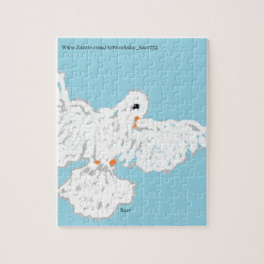 パズル：フライト中の鳩 ジグソーパズル (縦)