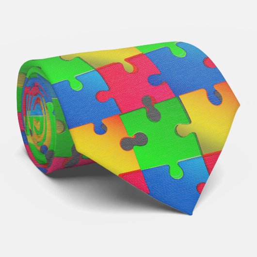 パズル・ユニティ – 強い色のカオス ネクタイ (ロール)
