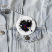 パズル リボン グランジ ハート 缶バッジ (インサイチュ)