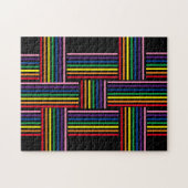 パズル – レインボーカラーリボン織り (横)