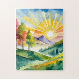 パズル：山の威厳の日の出 ジグソーパズル