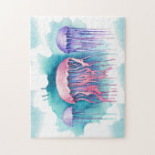 パズル – 水彩シリーズ：クラゲ開花 (縦)