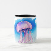 パズル – 水彩シリーズ：クラゲ マグカップ (中央)