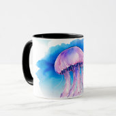 パズル – 水彩シリーズ：クラゲ マグカップ (正面左)